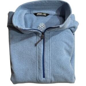 Stio Turpin 1/2 Zip Microfleece in Light Sky Blue Dark Blue Zipper Men's Large*